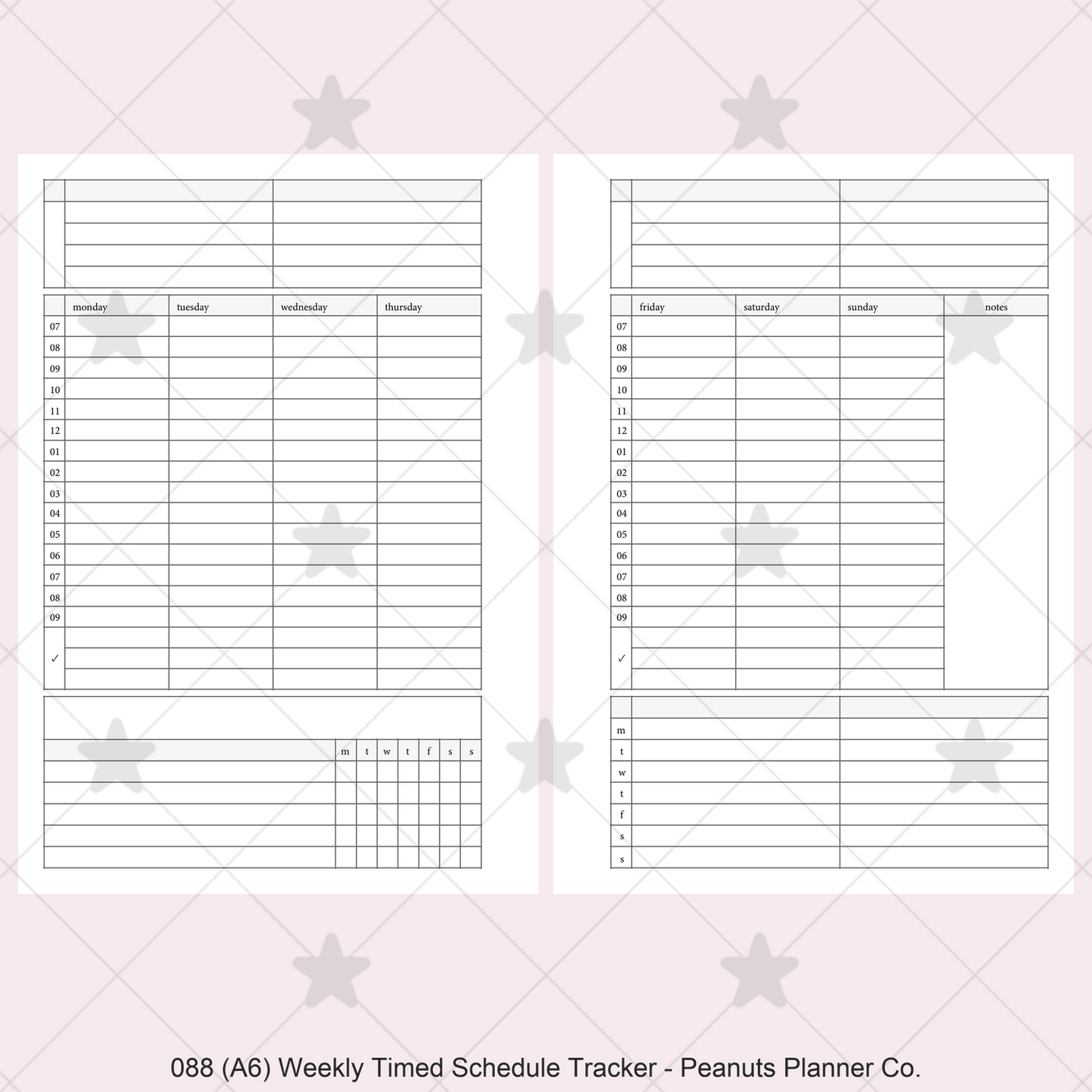 088: Weekly Timed Schedule w/ Categories & Tracker Wo2P