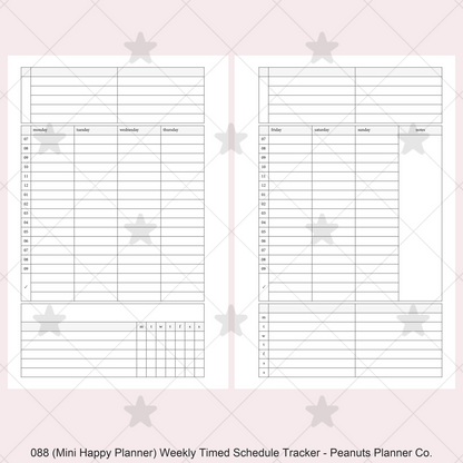 088: Weekly Timed Schedule w/ Categories & Tracker Wo2P