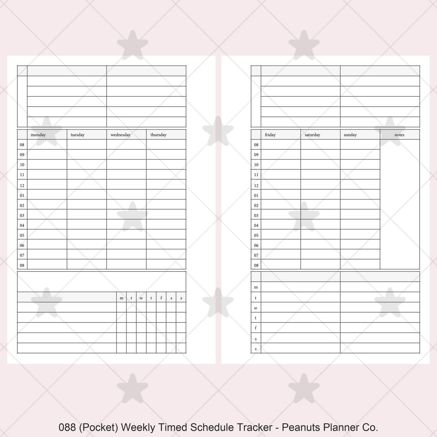 088: Weekly Timed Schedule w/ Categories & Tracker Wo2P
