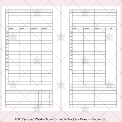 088: Weekly Timed Schedule w/ Categories & Tracker Wo2P