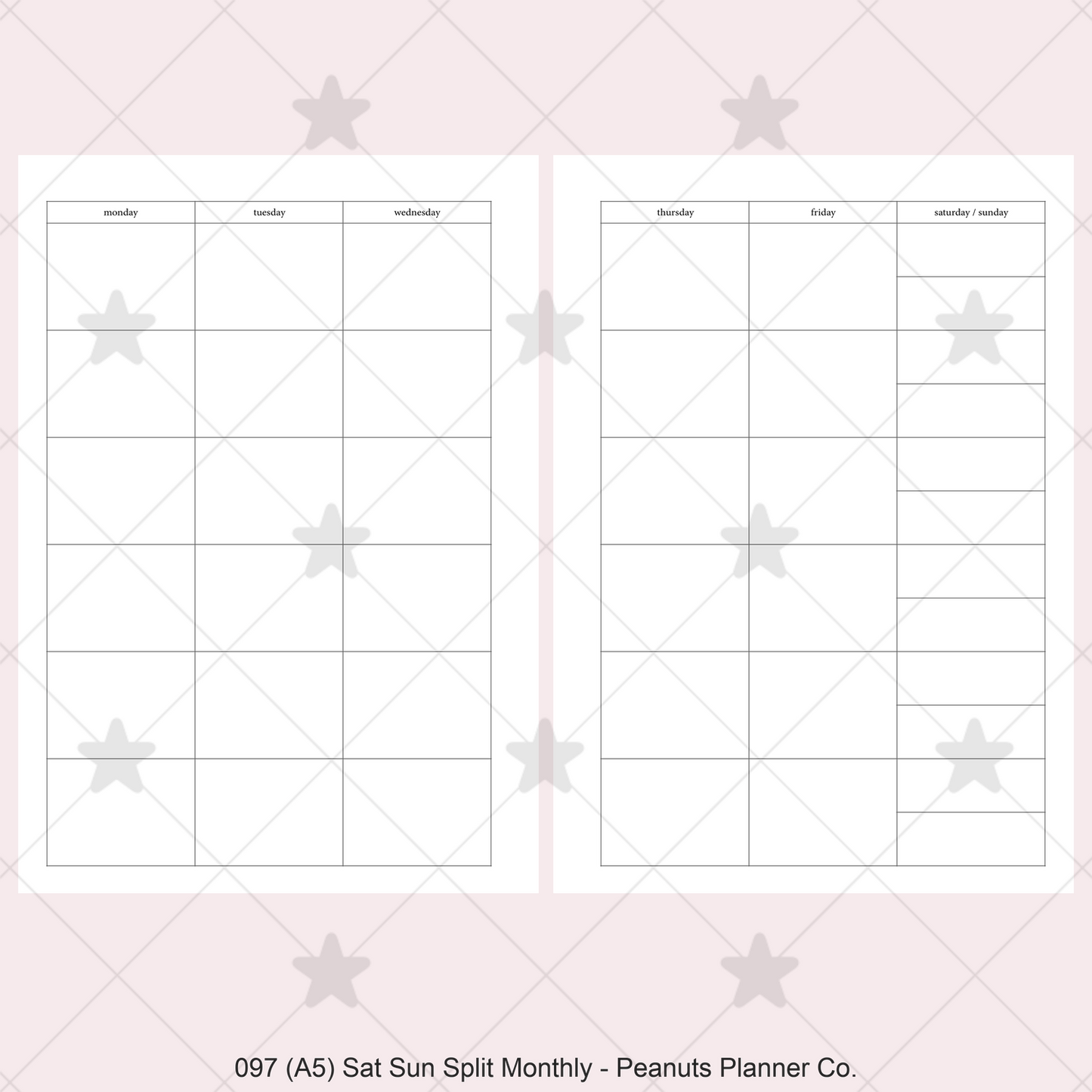 097: Sat / Sun Split Monthly Mo2P