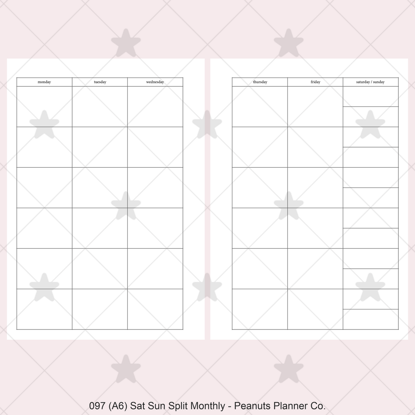 097: Sat / Sun Split Monthly Mo2P