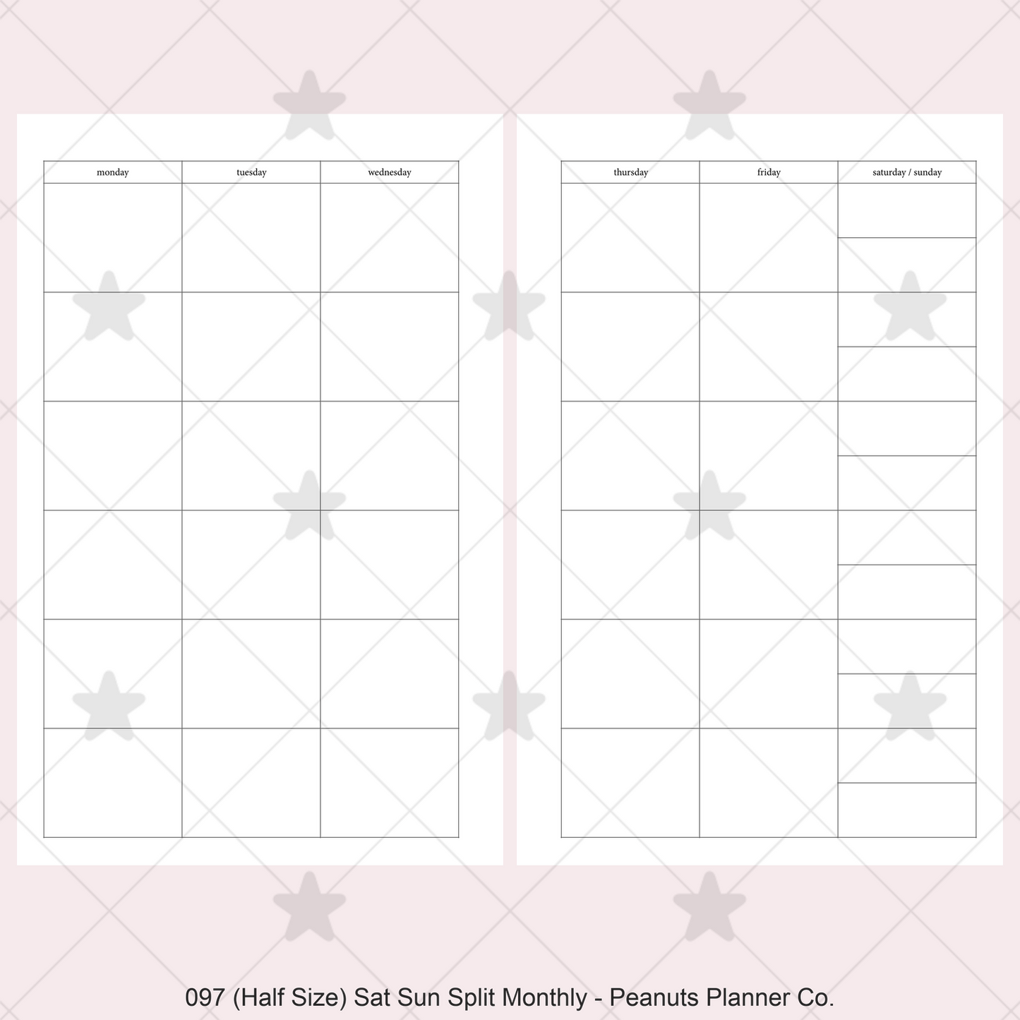 097: Sat / Sun Split Monthly Mo2P