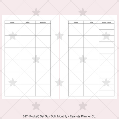 097: Sat / Sun Split Monthly Mo2P
