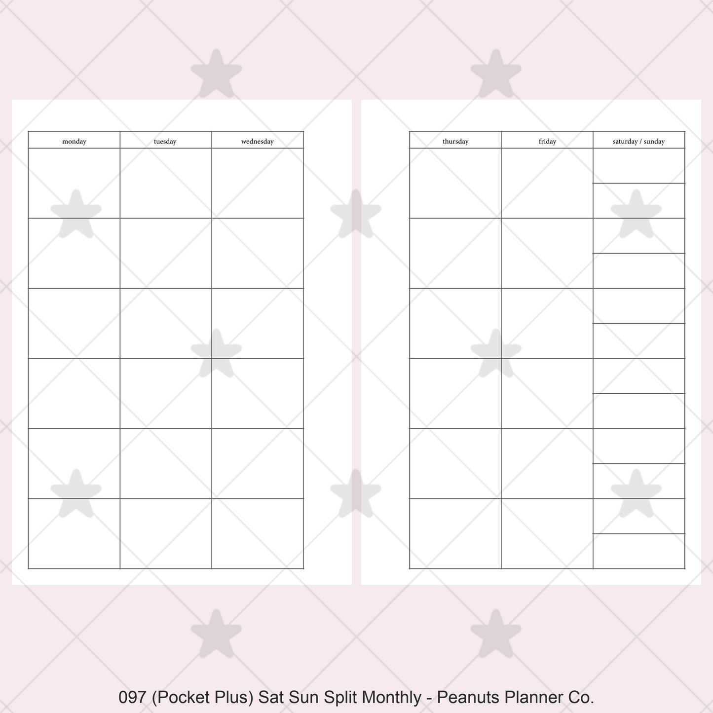 097: Sat / Sun Split Monthly Mo2P