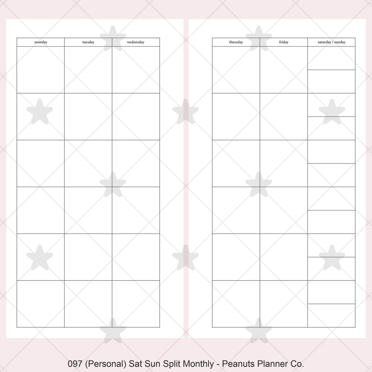 097: Sat / Sun Split Monthly Mo2P