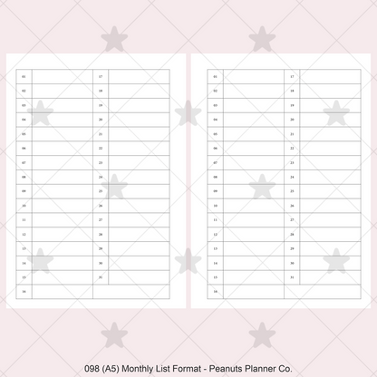 098: Monthly List Format Mo1P