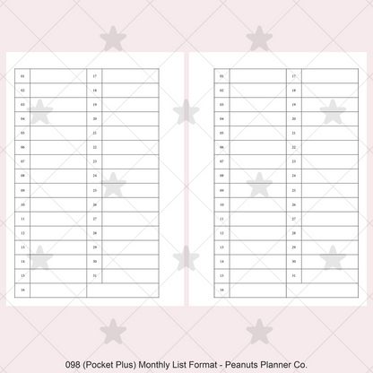 098: Monthly List Format Mo1P