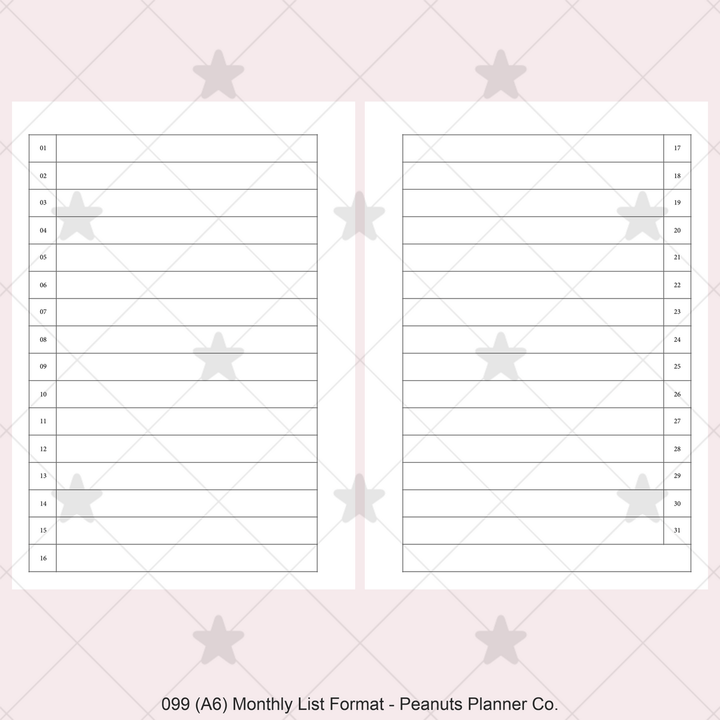 099: Monthly List Format Mo2P