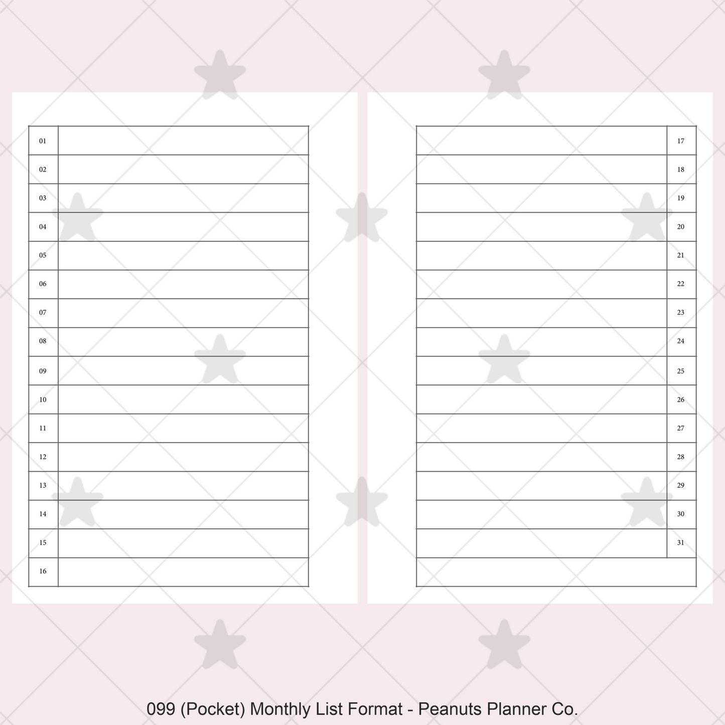 099: Monthly List Format Mo2P