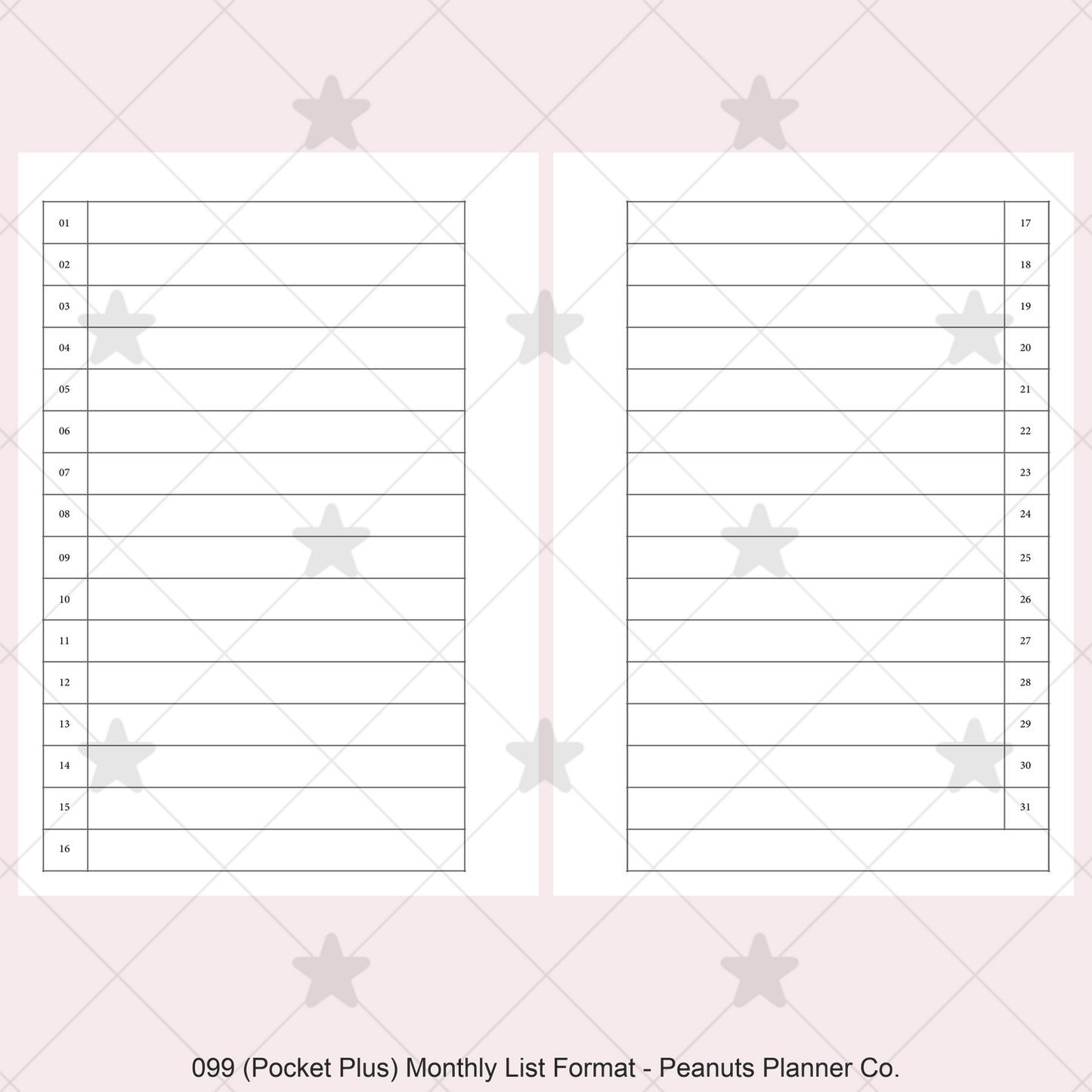 099: Monthly List Format Mo2P