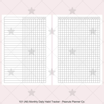 101: Monthly Daily Habit Tracker Mo2P