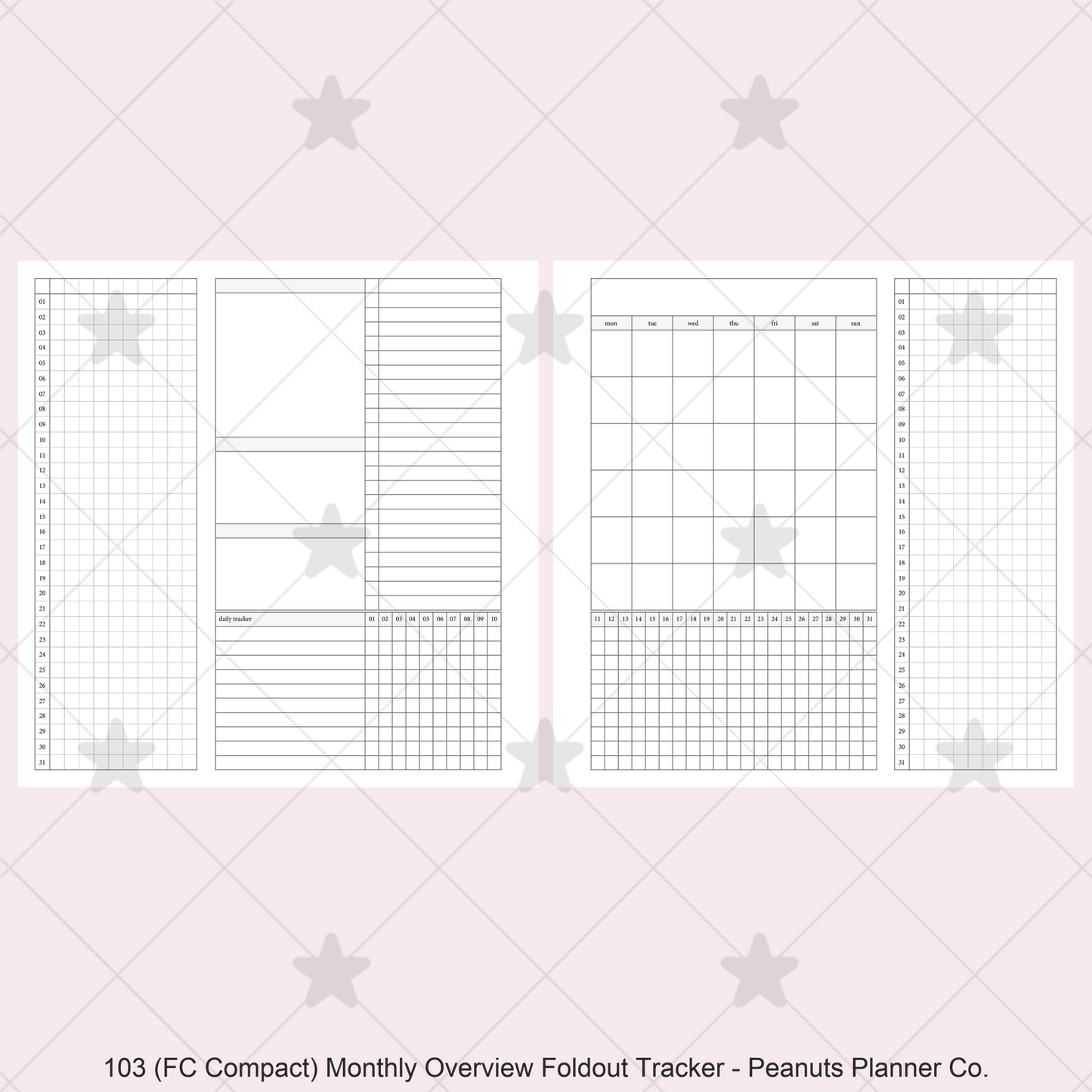 103: Monthly Overview Foldout w/ Tracker Mo2P