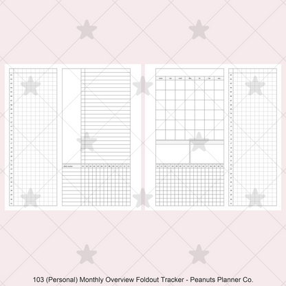 103: Monthly Overview Foldout w/ Tracker Mo2P