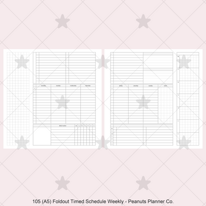105: Foldout Timed Schedule Weekly Categories w/ Tracker Wo2P