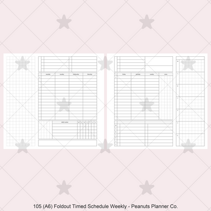 105: Foldout Timed Schedule Weekly Categories w/ Tracker Wo2P