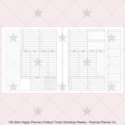 105: Foldout Timed Schedule Weekly Categories w/ Tracker Wo2P