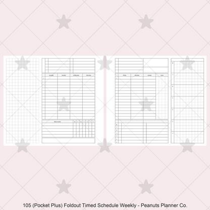 105: Foldout Timed Schedule Weekly Categories w/ Tracker Wo2P
