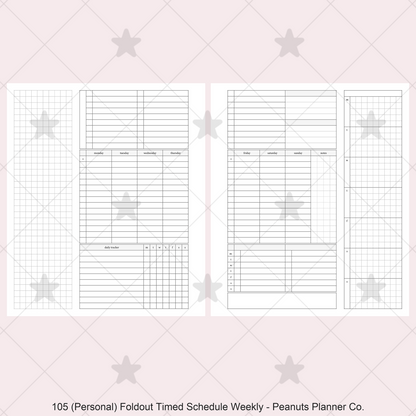 105: Foldout Timed Schedule Weekly Categories w/ Tracker Wo2P