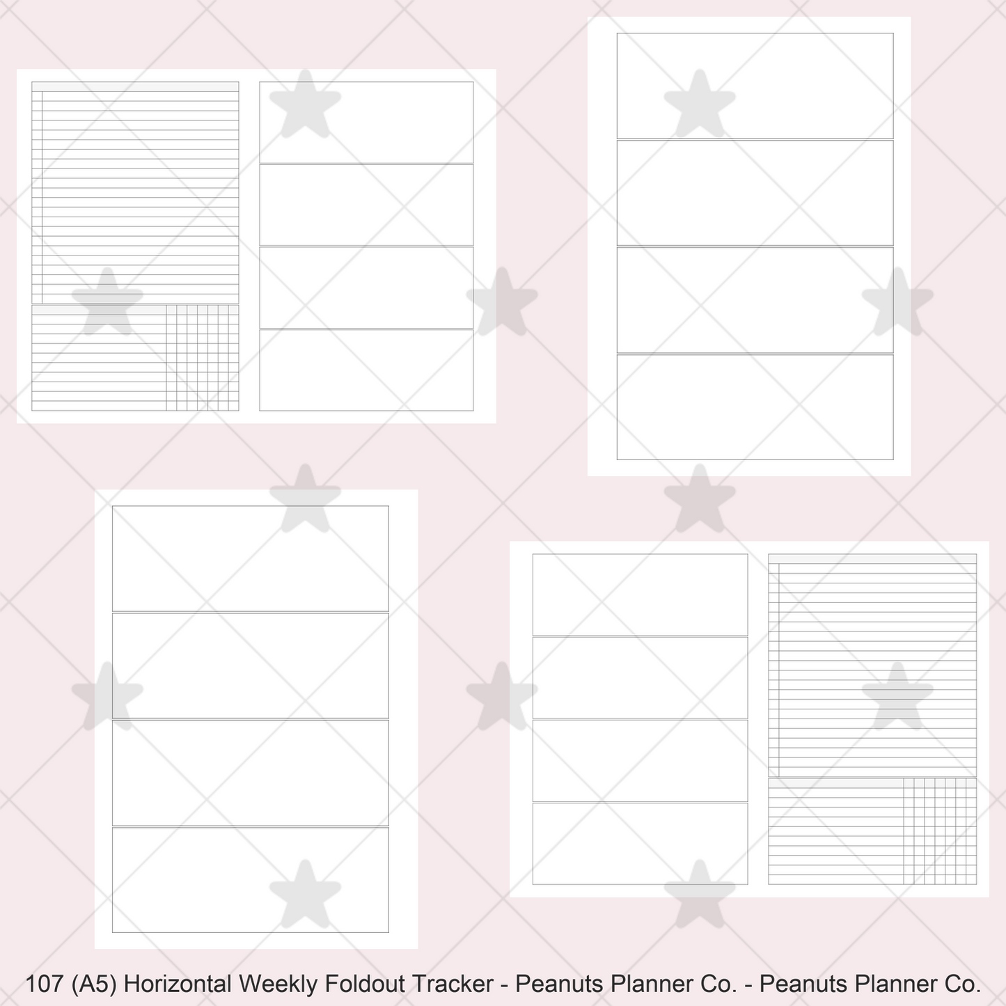 107: Horizontal Weekly Foldout w/ Tracker Wo2P