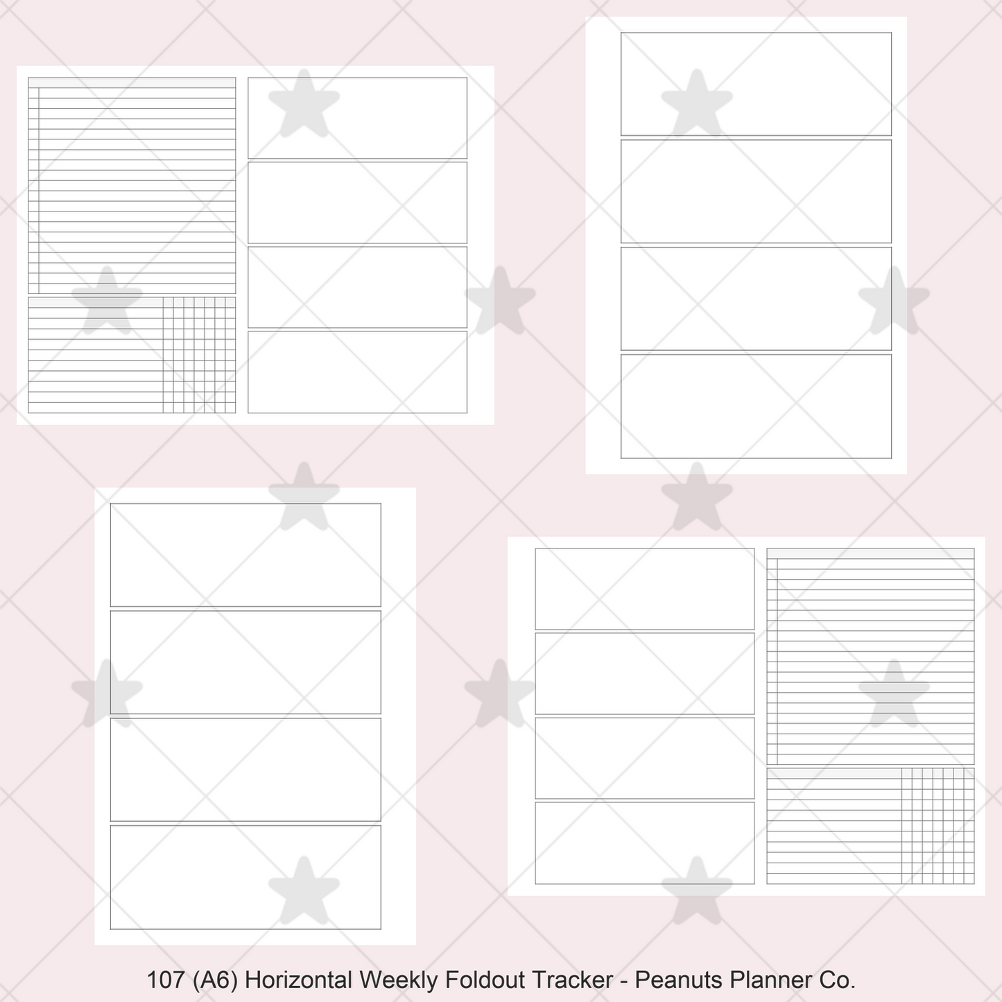 107: Horizontal Weekly Foldout w/ Tracker Wo2P