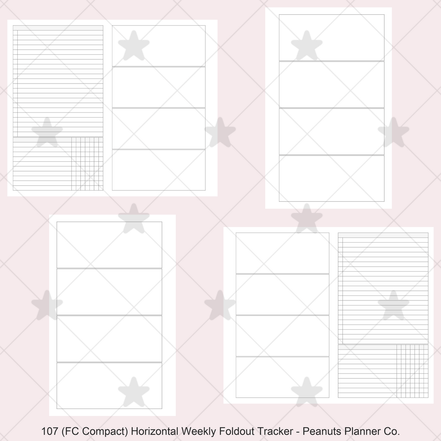 107: Horizontal Weekly Foldout w/ Tracker Wo2P