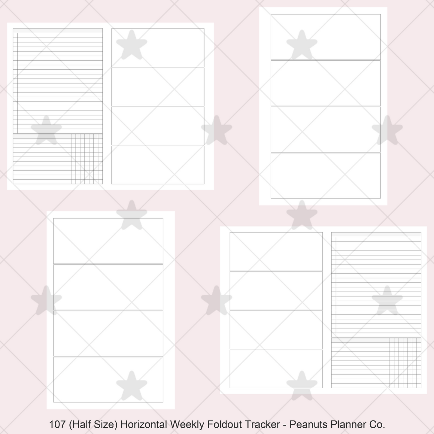 107: Horizontal Weekly Foldout w/ Tracker Wo2P