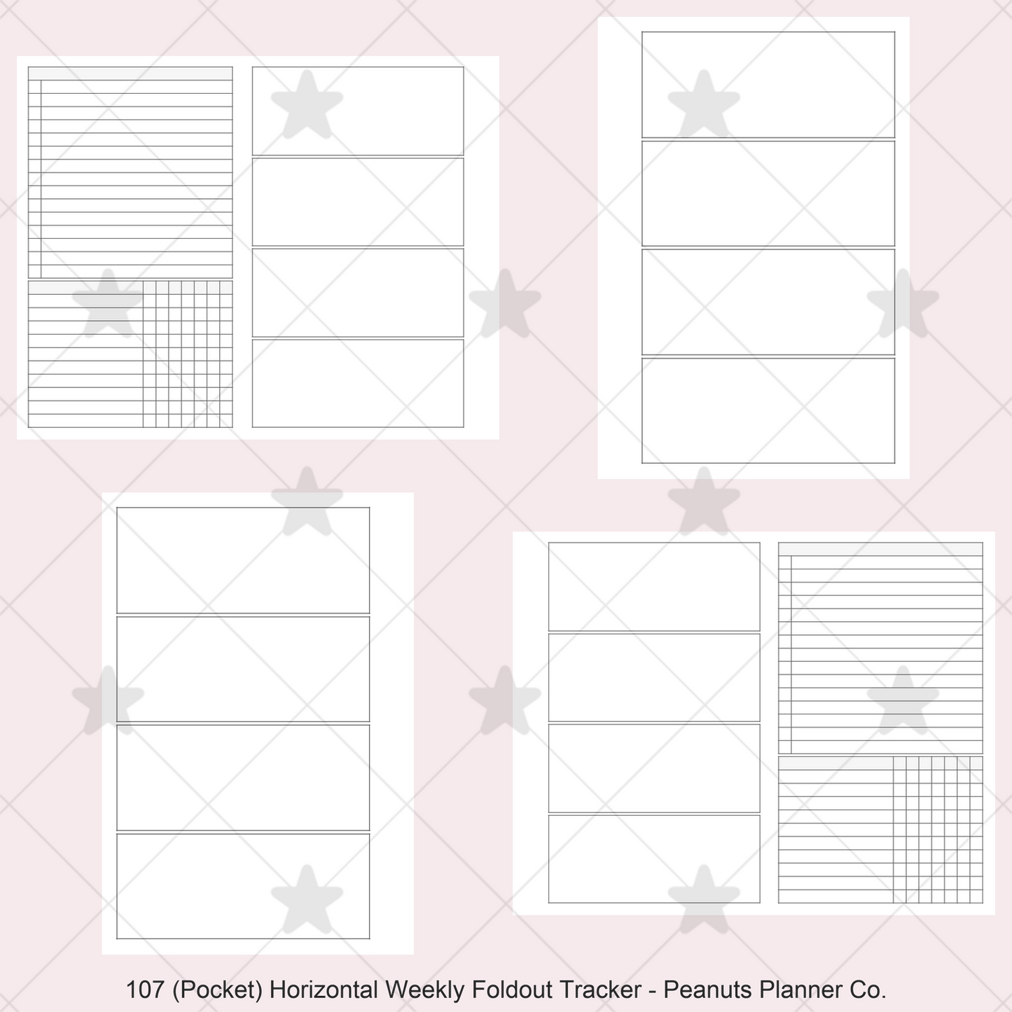107: Horizontal Weekly Foldout w/ Tracker Wo2P