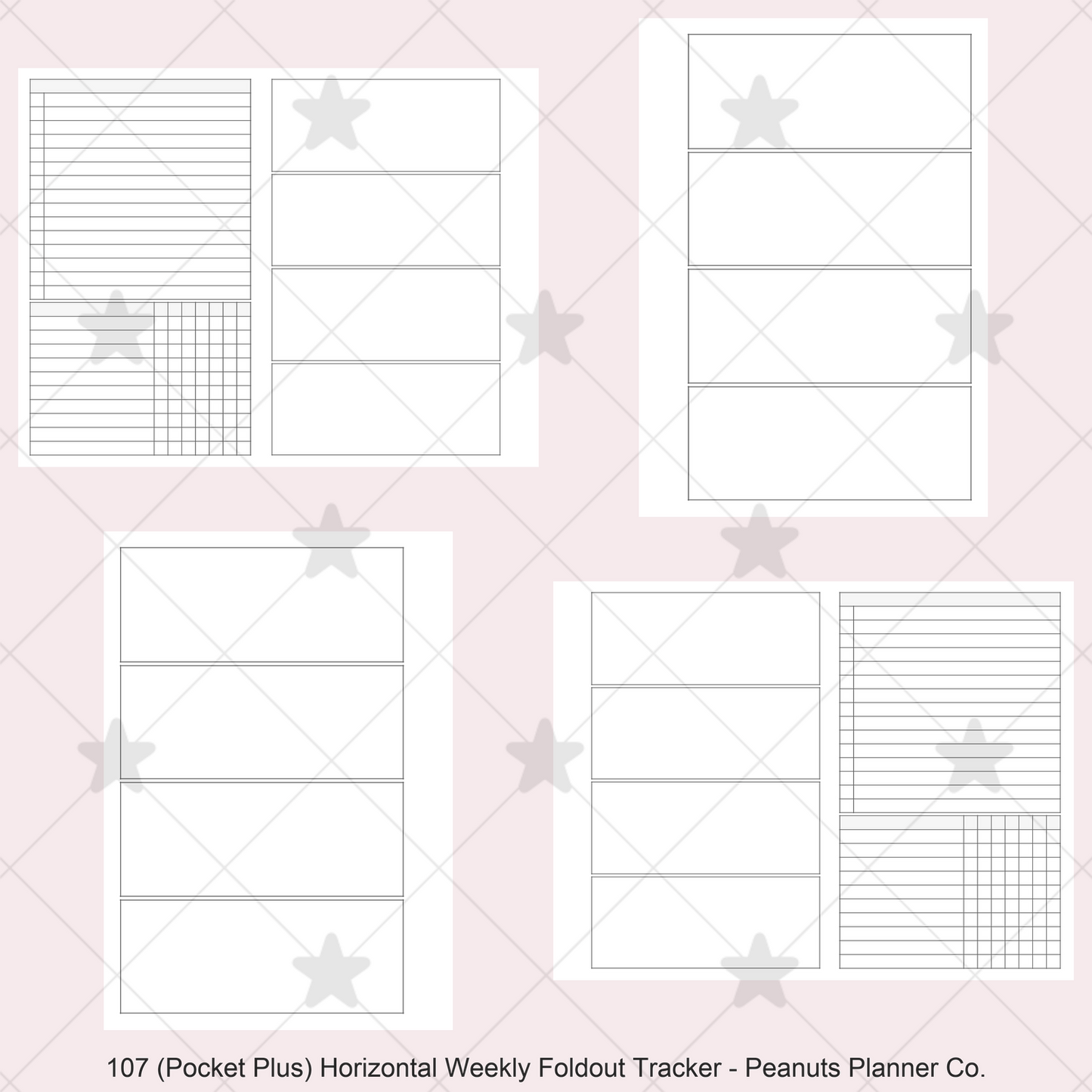 107: Horizontal Weekly Foldout w/ Tracker Wo2P