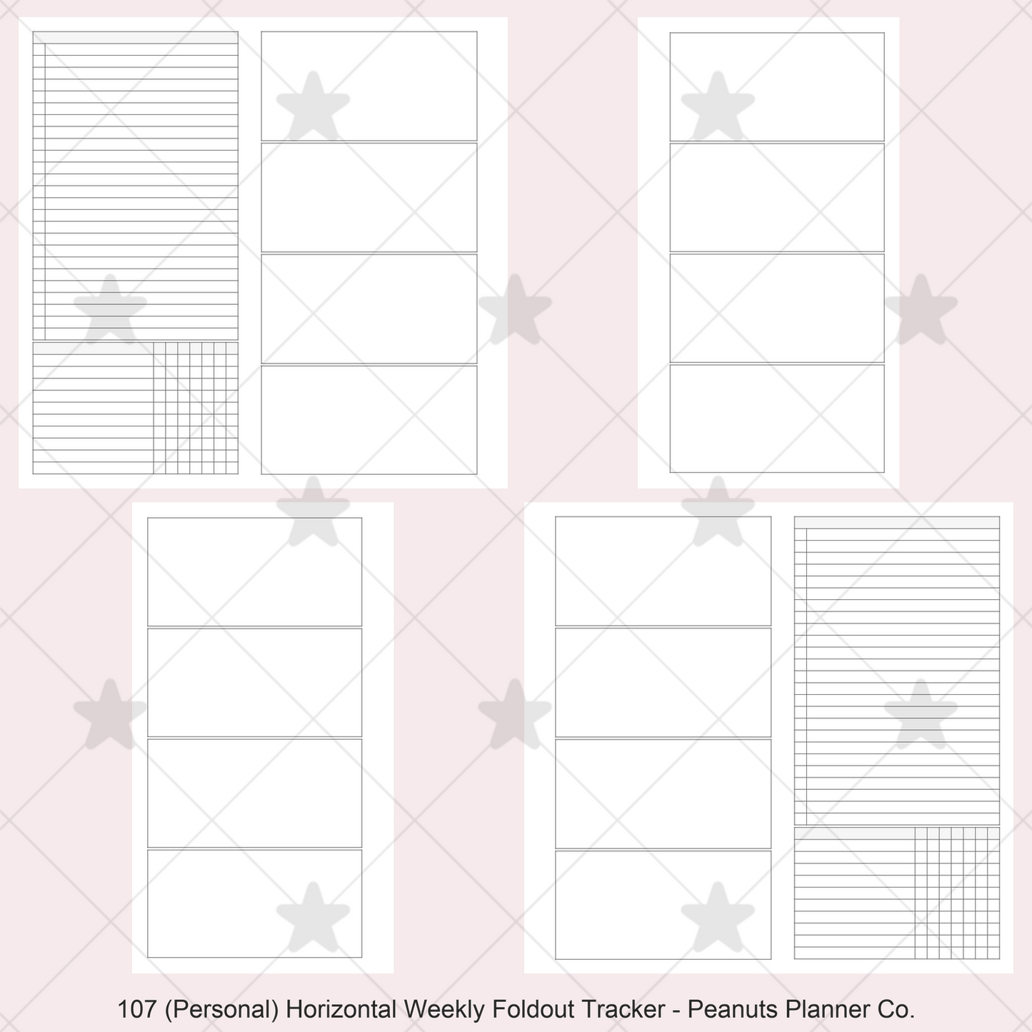 107: Horizontal Weekly Foldout w/ Tracker Wo2P