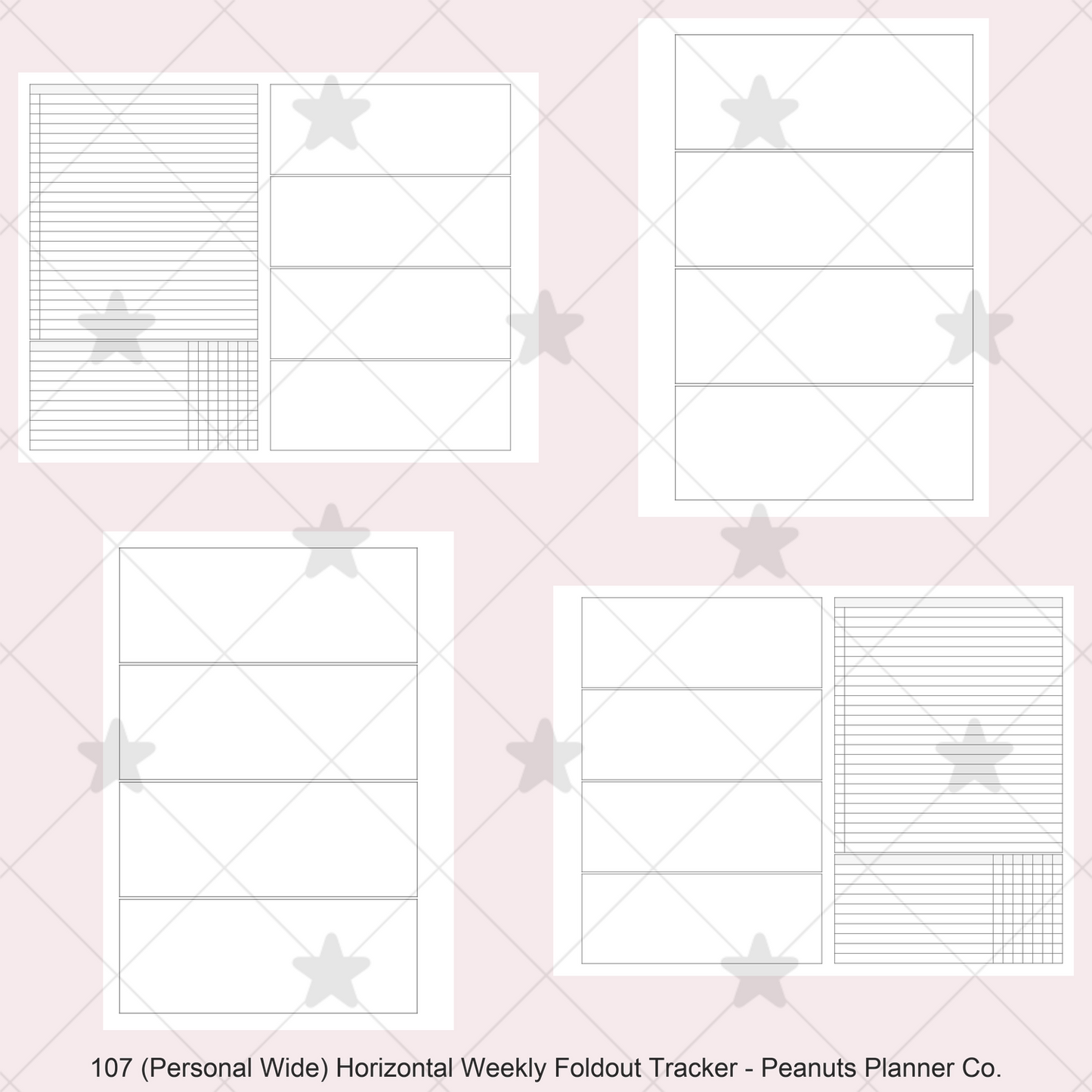107: Horizontal Weekly Foldout w/ Tracker Wo2P