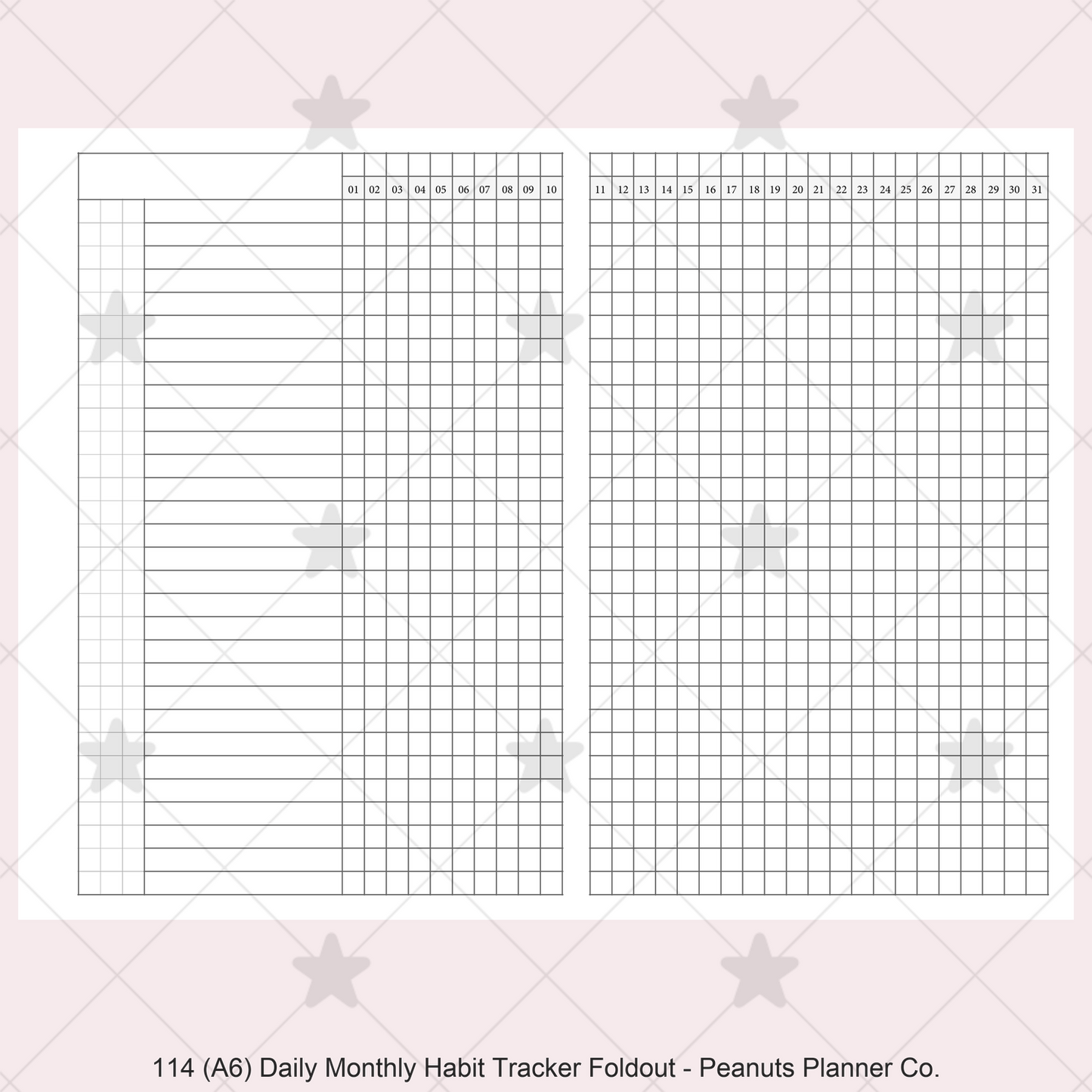 114: Daily Monthly Habit Tracker Foldout
