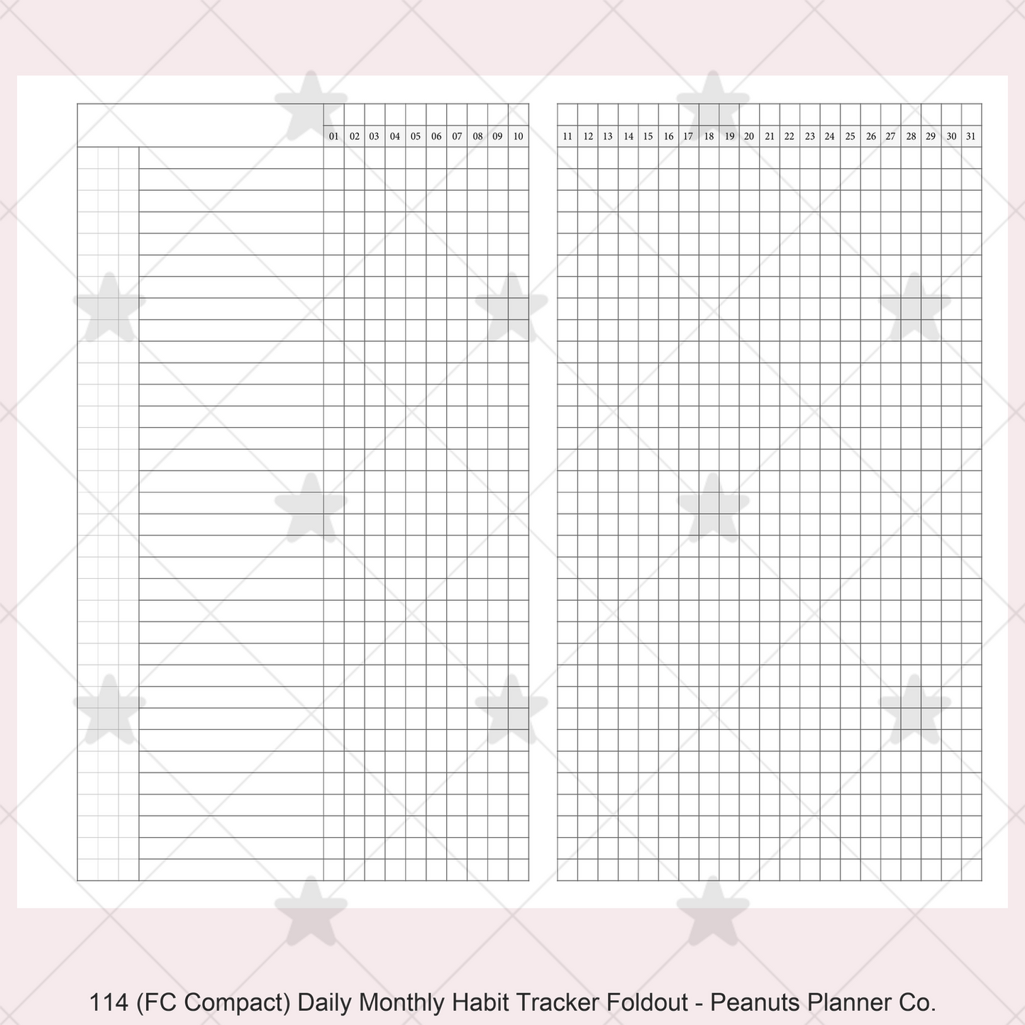 114: Daily Monthly Habit Tracker Foldout
