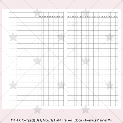 114: Daily Monthly Habit Tracker Foldout