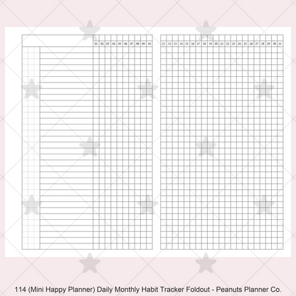 114: Daily Monthly Habit Tracker Foldout