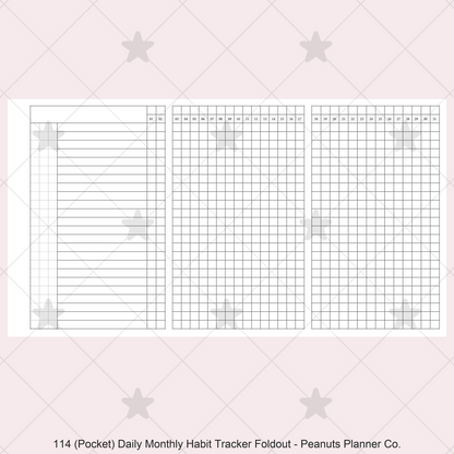 114: Daily Monthly Habit Tracker Foldout