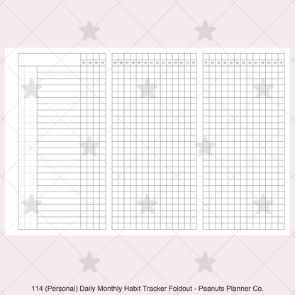 114: Daily Monthly Habit Tracker Foldout