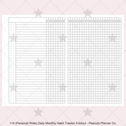 114: Daily Monthly Habit Tracker Foldout