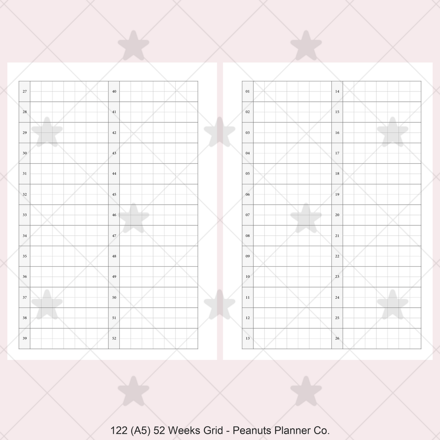 122: 52 Weeks Grid