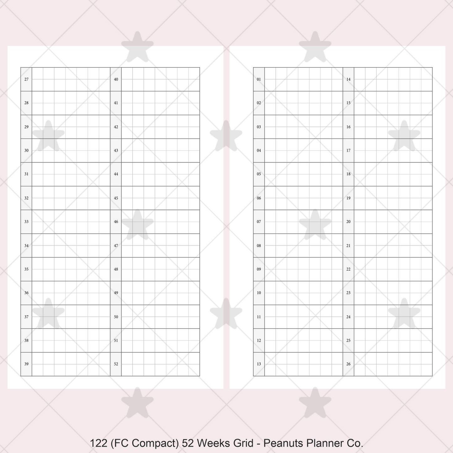 122: 52 Weeks Grid