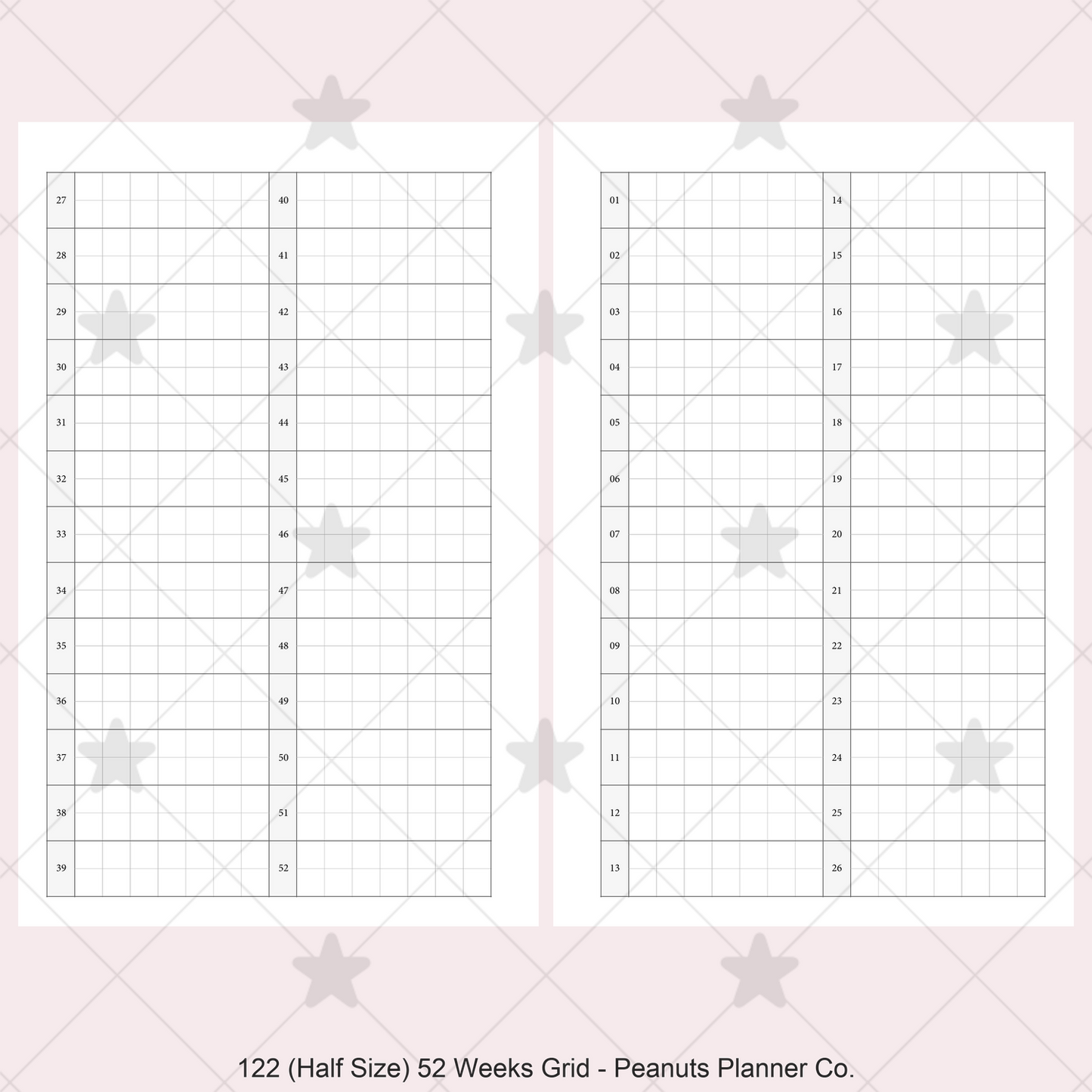 122: 52 Weeks Grid