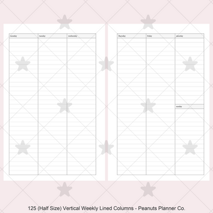 125: Vertical Weekly Lined Columns Wo2P
