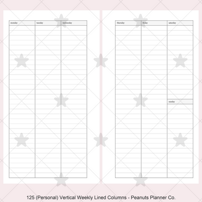 125: Vertical Weekly Lined Columns Wo2P