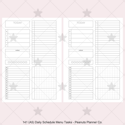 141: Daily Timed Schedule w/ Menu & Tasks
