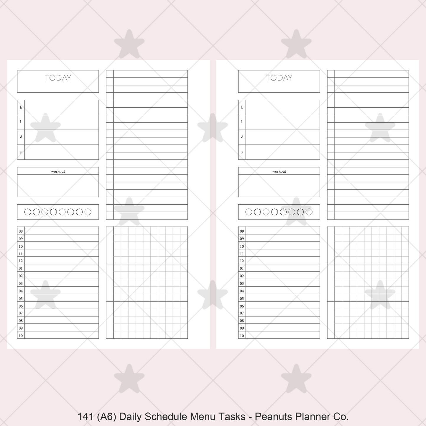 141: Daily Timed Schedule w/ Menu & Tasks