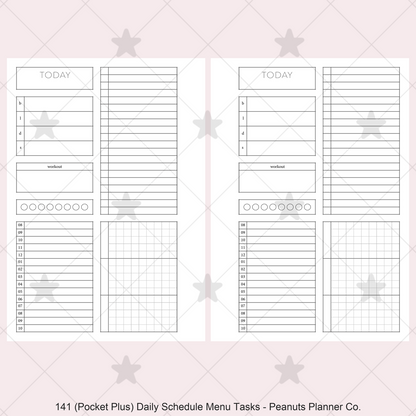 141: Daily Timed Schedule w/ Menu & Tasks