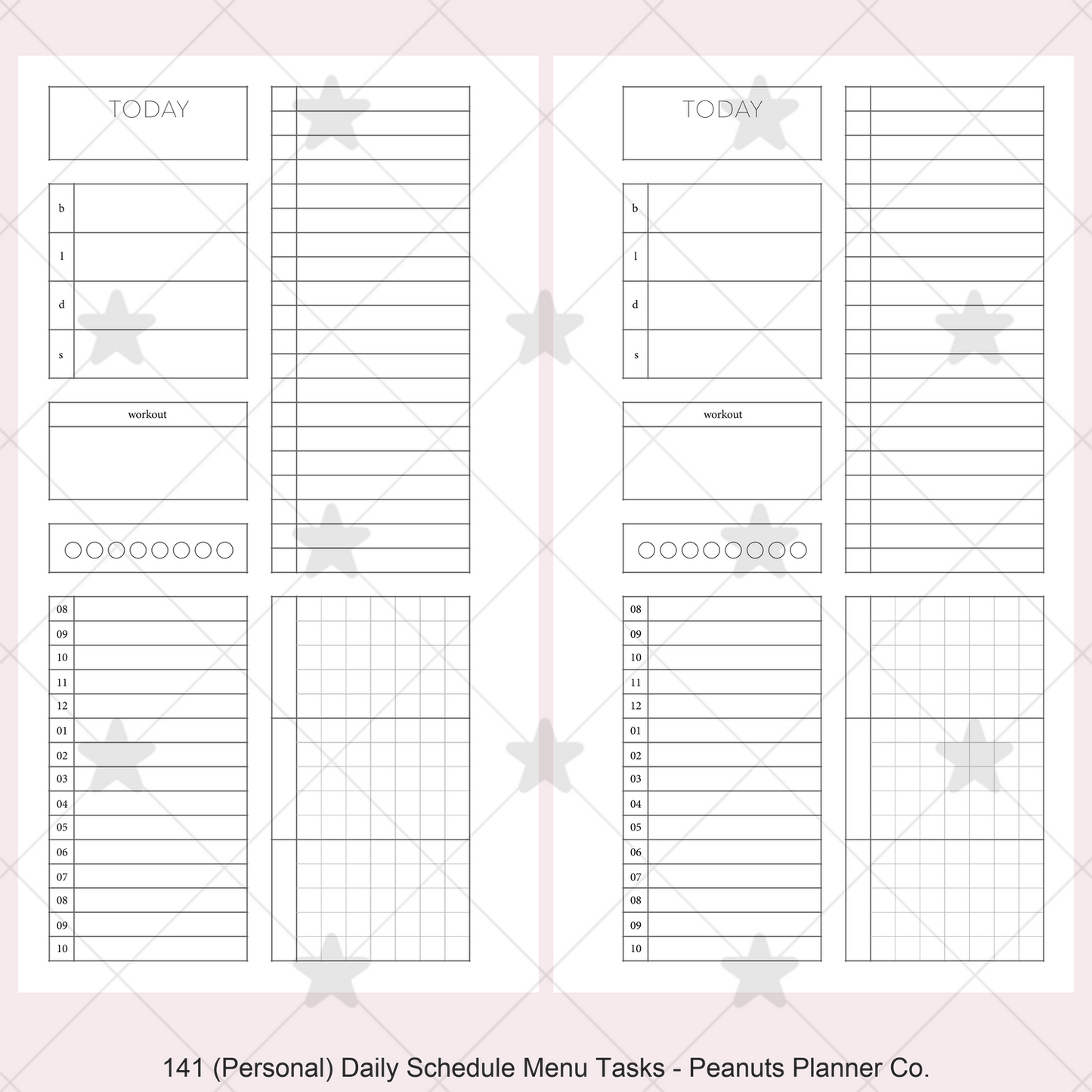 141: Daily Timed Schedule w/ Menu & Tasks