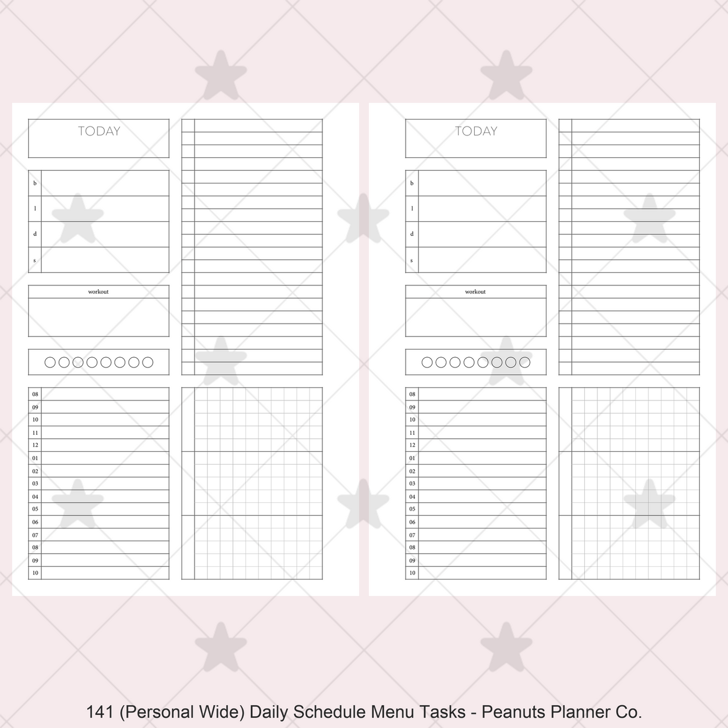 141: Daily Timed Schedule w/ Menu & Tasks