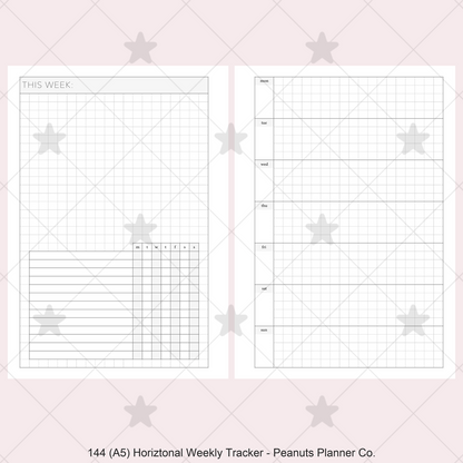 144: Horizontal Grid Weekly w/ Daily Habit Tracker Wo1P Wo2P