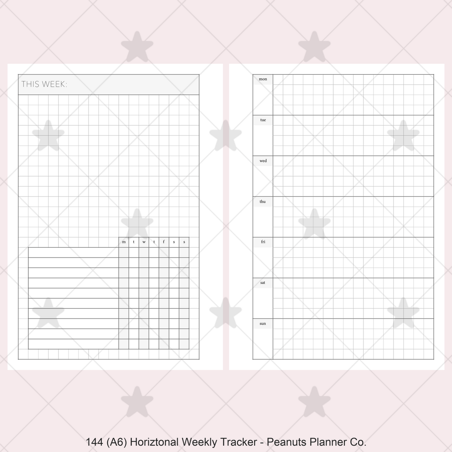 144: Horizontal Grid Weekly w/ Daily Habit Tracker Wo1P Wo2P